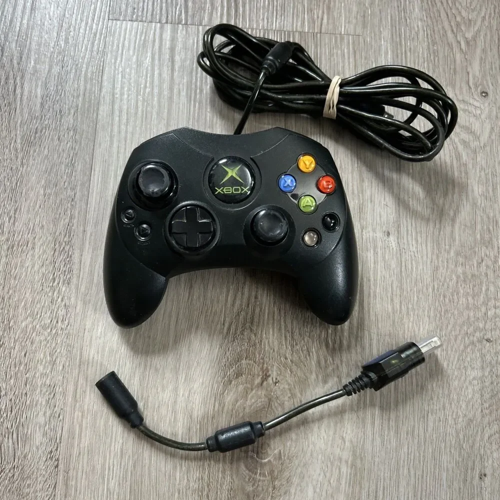 Original Xbox OEM S Type Controller Breakaway Cable Black X08-69873 Tested READ